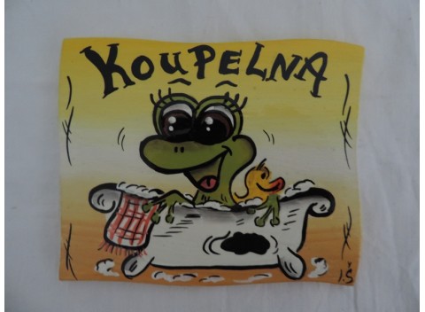 Cedulka na dveře-žabka